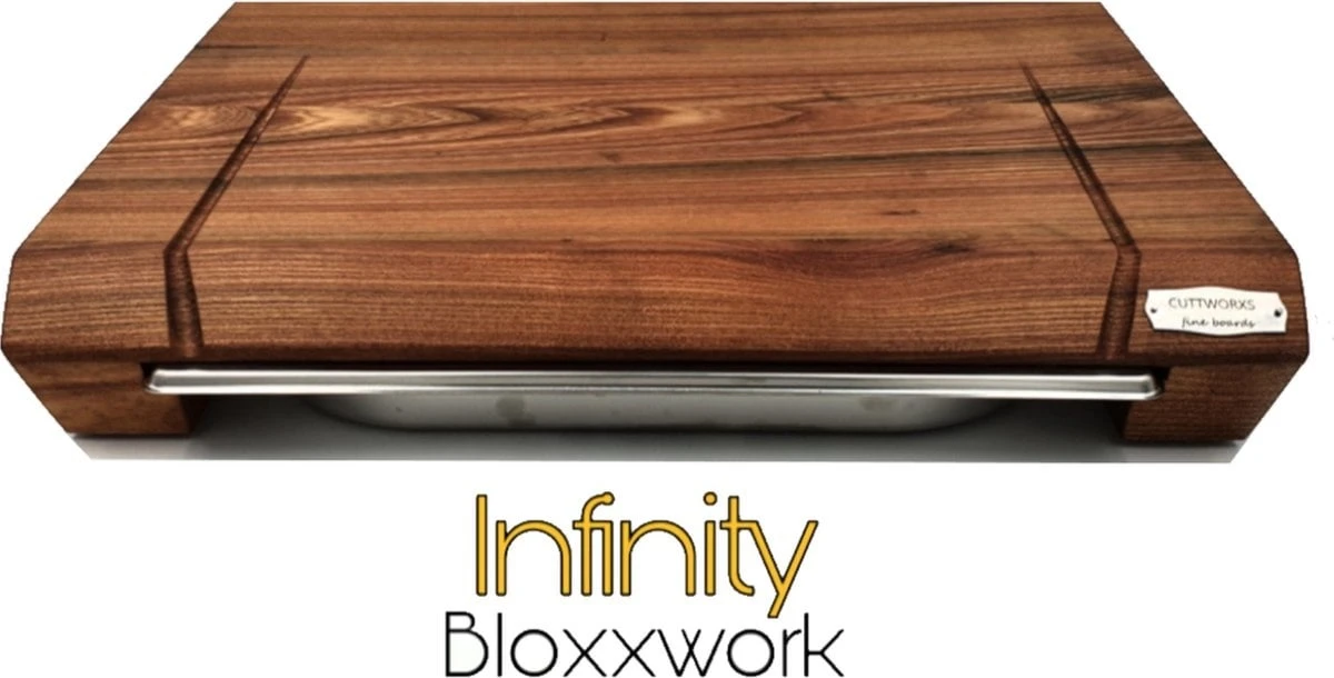 Cuttworxs Eiken Houten Snijplank Large Met Sap Geul En Geïntegreerde Opvangbak - Afbeelding 2