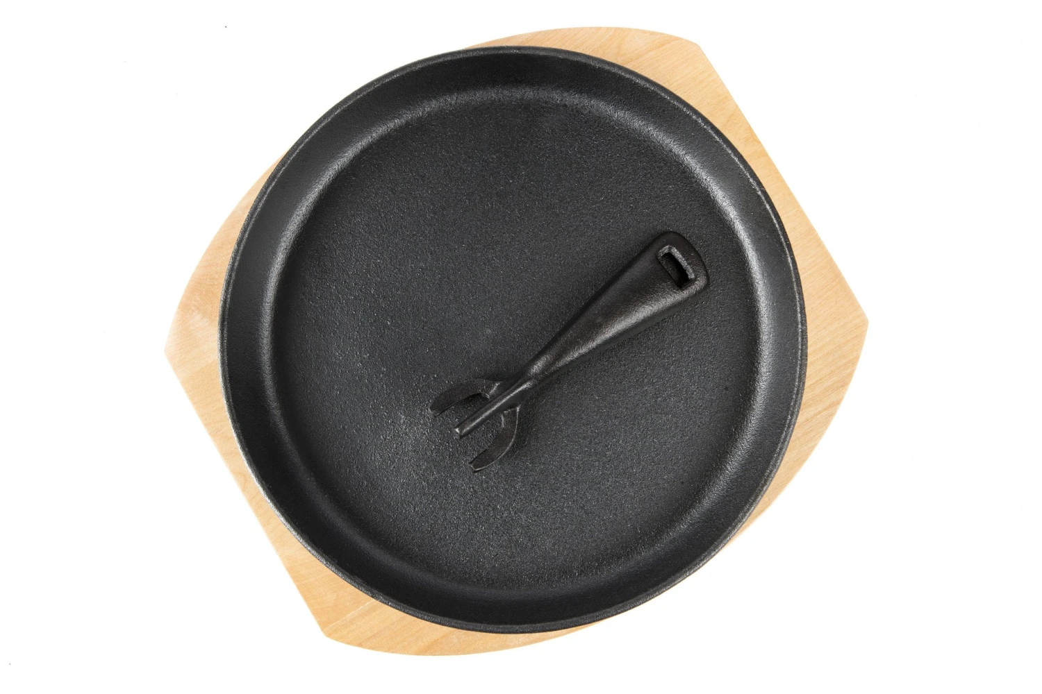 Grill Guru Iron Cooking Plate Met Houten Plank - Afbeelding 3