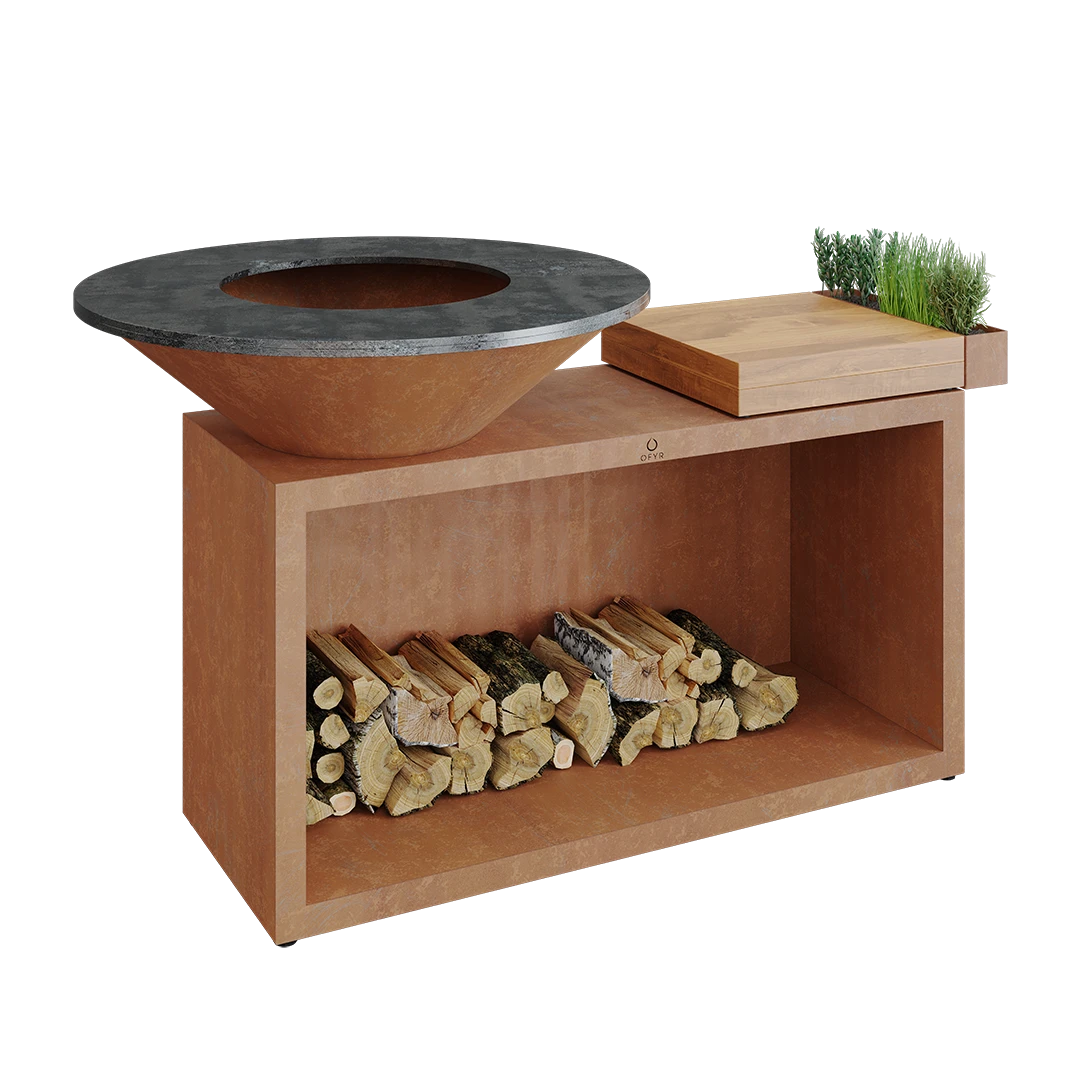 Ofyr Island Corten 85-100 Teakhout En Donker Grijs Keamiek - Afbeelding 2