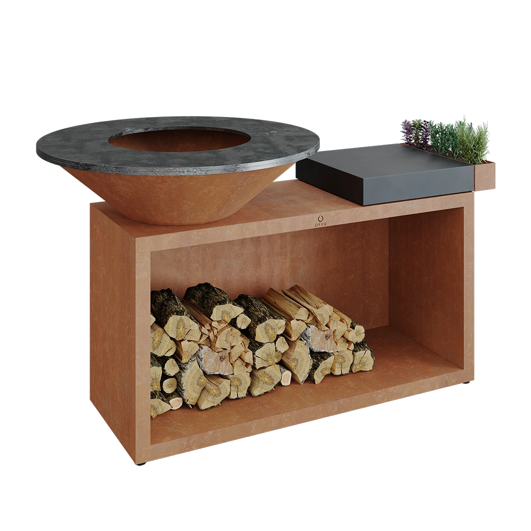 Ofyr Island Corten 85-100 Teakhout En Donker Grijs Keamiek - Afbeelding 3