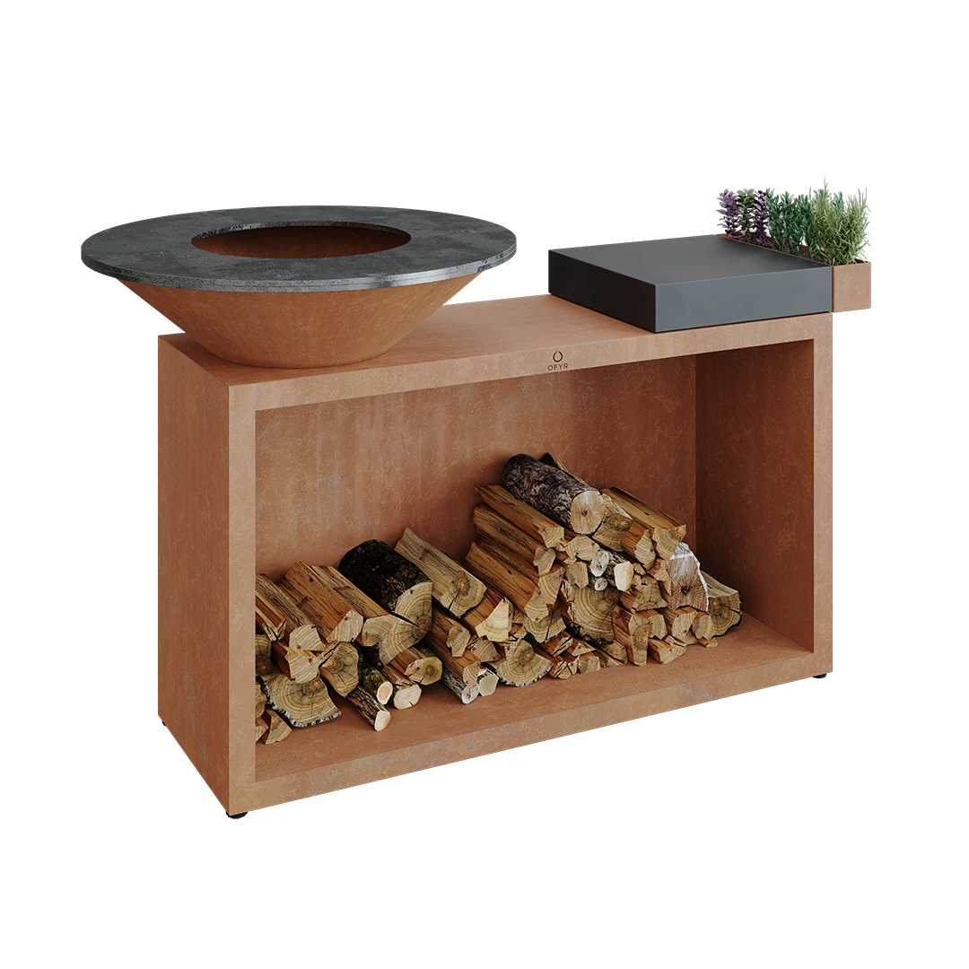 Ofyr Island Corten 85-100 Teakhout En Donker Grijs Keamiek - Afbeelding 4